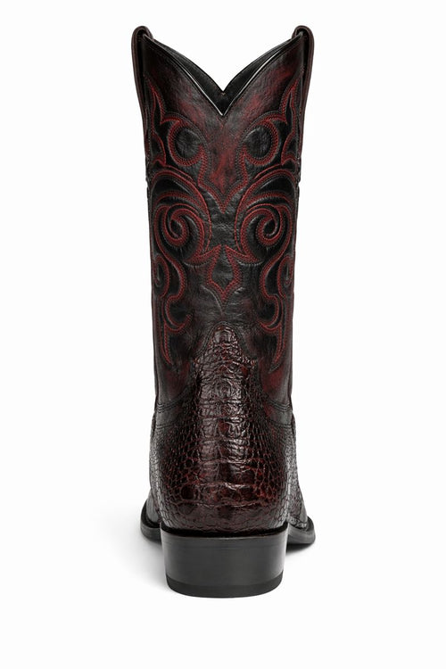 Men's Black Cherry Ostrich Leg Cowboy Boots - Los Altos Dress Western Boots-New Designer Collection