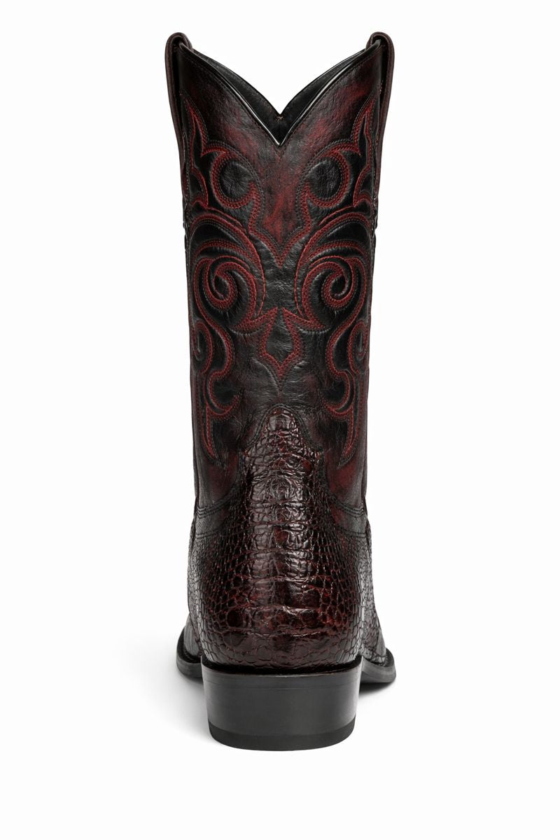 Men's Black Cherry Ostrich Leg Cowboy Boots - Los Altos Dress Western Boots-New Designer Collection - 6