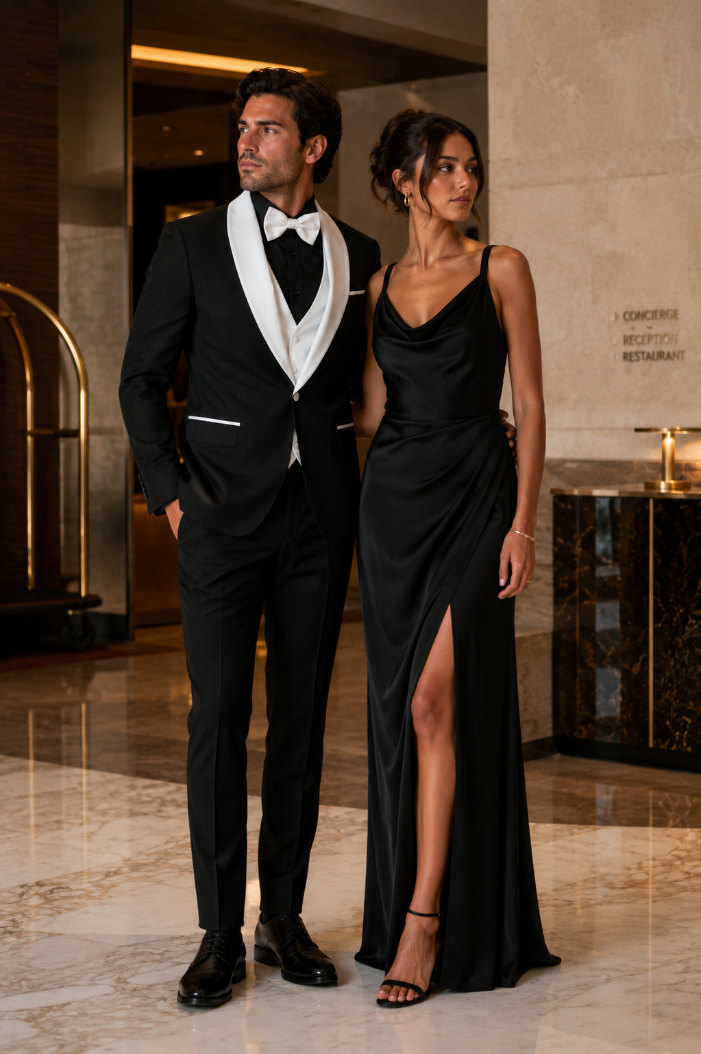 Mens Black Dinner Jacket - Two Toned Color Blazer - Black and White Lapel Sport Coat