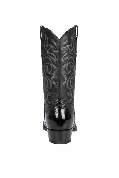 Men's Black Eel Skin Cowboy Boots - Los Altos Dress Western Boots-New Designer Collection