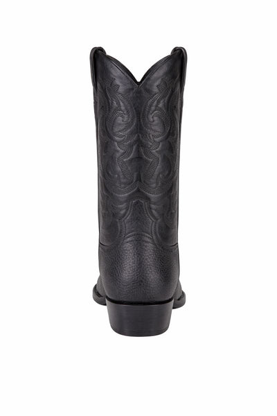 Men's Black Sharkskin Cowboy Boots: Dress Western Boots with Round Toe-New Designer Collection