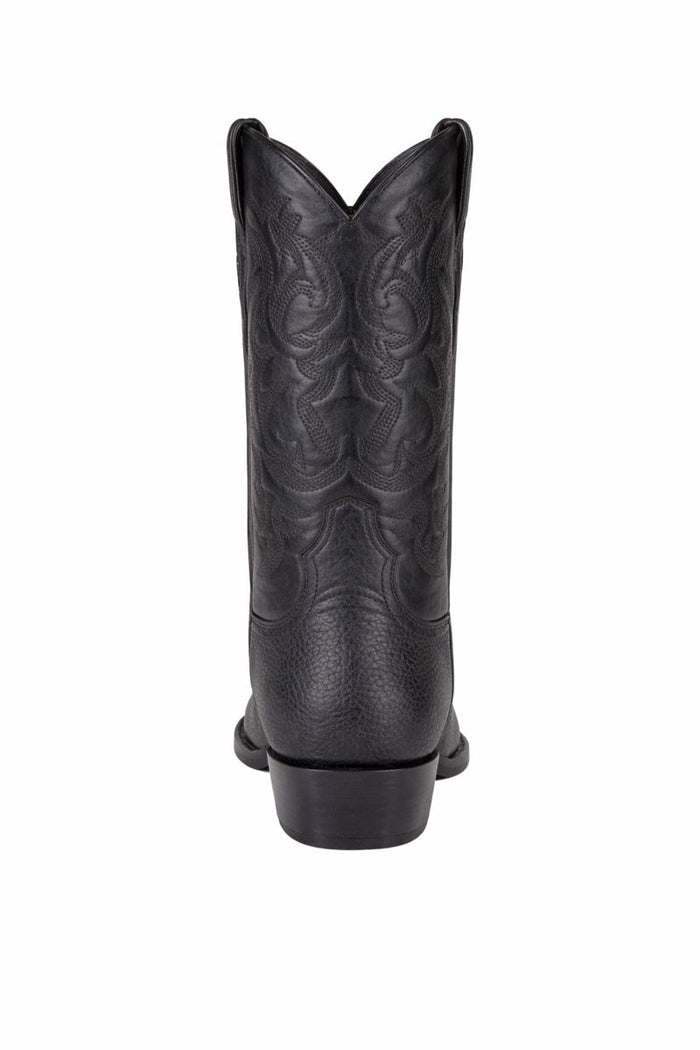 Men's Black Sharkskin Cowboy Boots: Dress Western Boots with Round Toe-New Designer Collection