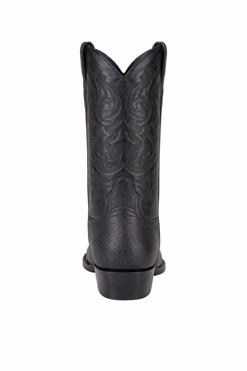 Men's Black Sharkskin Cowboy Boots: Dress Western Boots with Round Toe-New Designer Collection