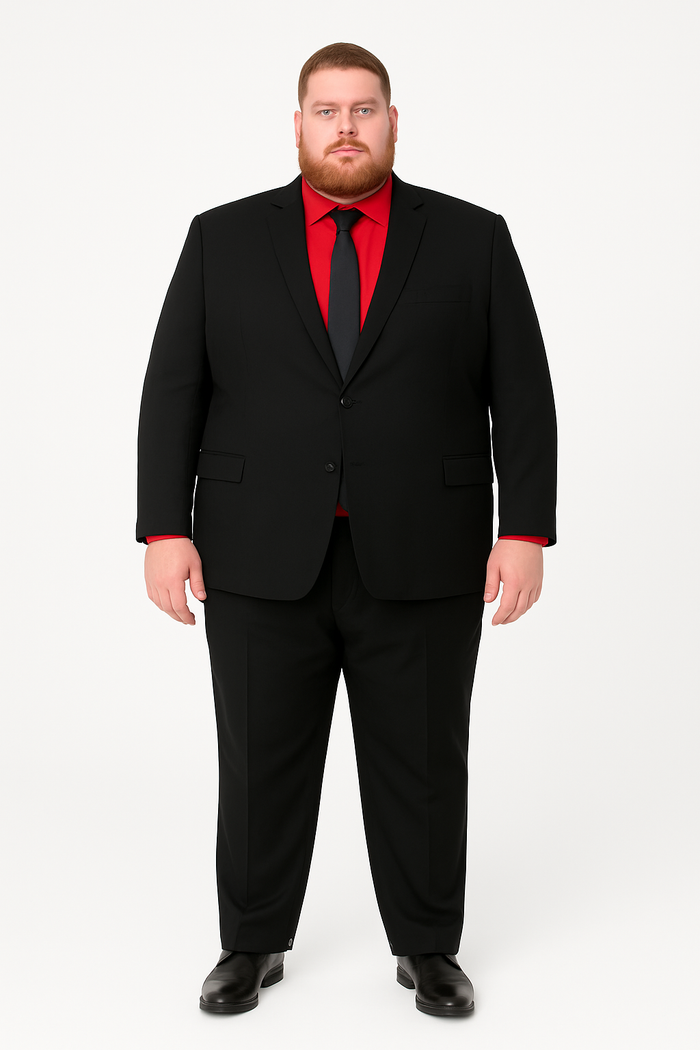 Men's Black Suit Red Shirt Black Tie Package Combo ~ Combination Deal As Seen In The Picture-New Designer Collection
