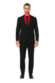 Men's Black Suit Red Shirt Black Tie Package Combo ~ Combination Deal As Seen In The Picture-New Designer Collection