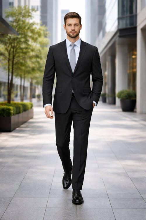 Modern Fit Tiglio Wool Double-Breasted Suit Premium Tailored Formal Suit
