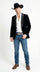 Mens Black Velvet Cowboy Blazer – Western Formal Jacket with Satin Lapel