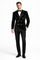 Men's Designer Double Breasted Velvet Suti with Gold Buttons in Black