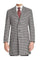 Mens Black White Houndstooth Wool men's Overcoat - Mens Topcoat