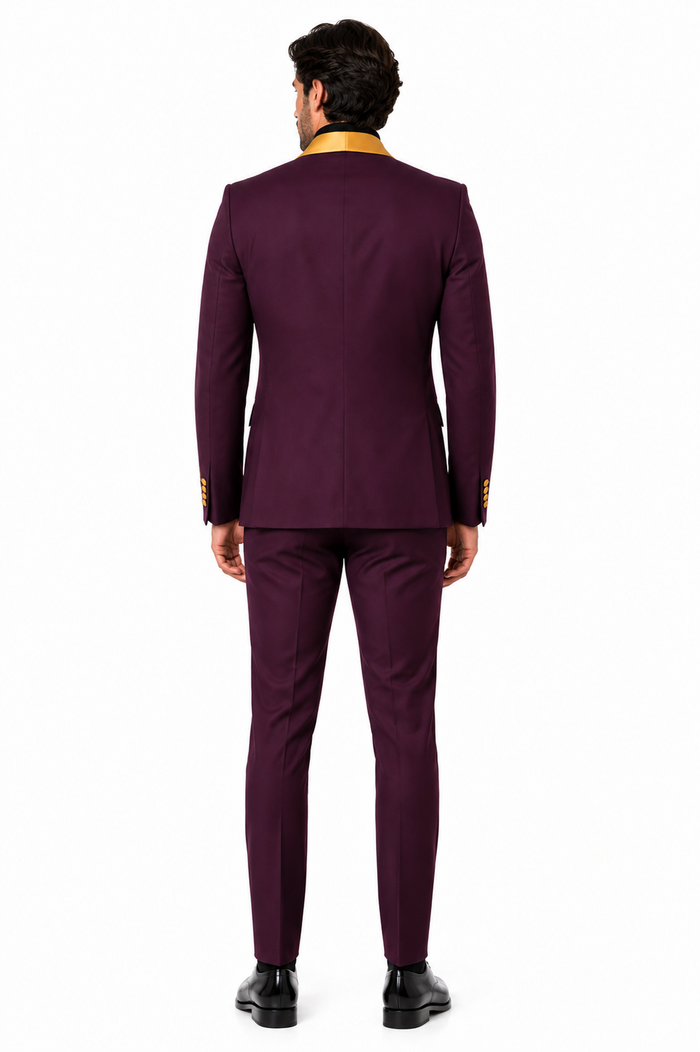 Mens Blazer Burgundy ~ Gold Tuxedo Dinner Jacket