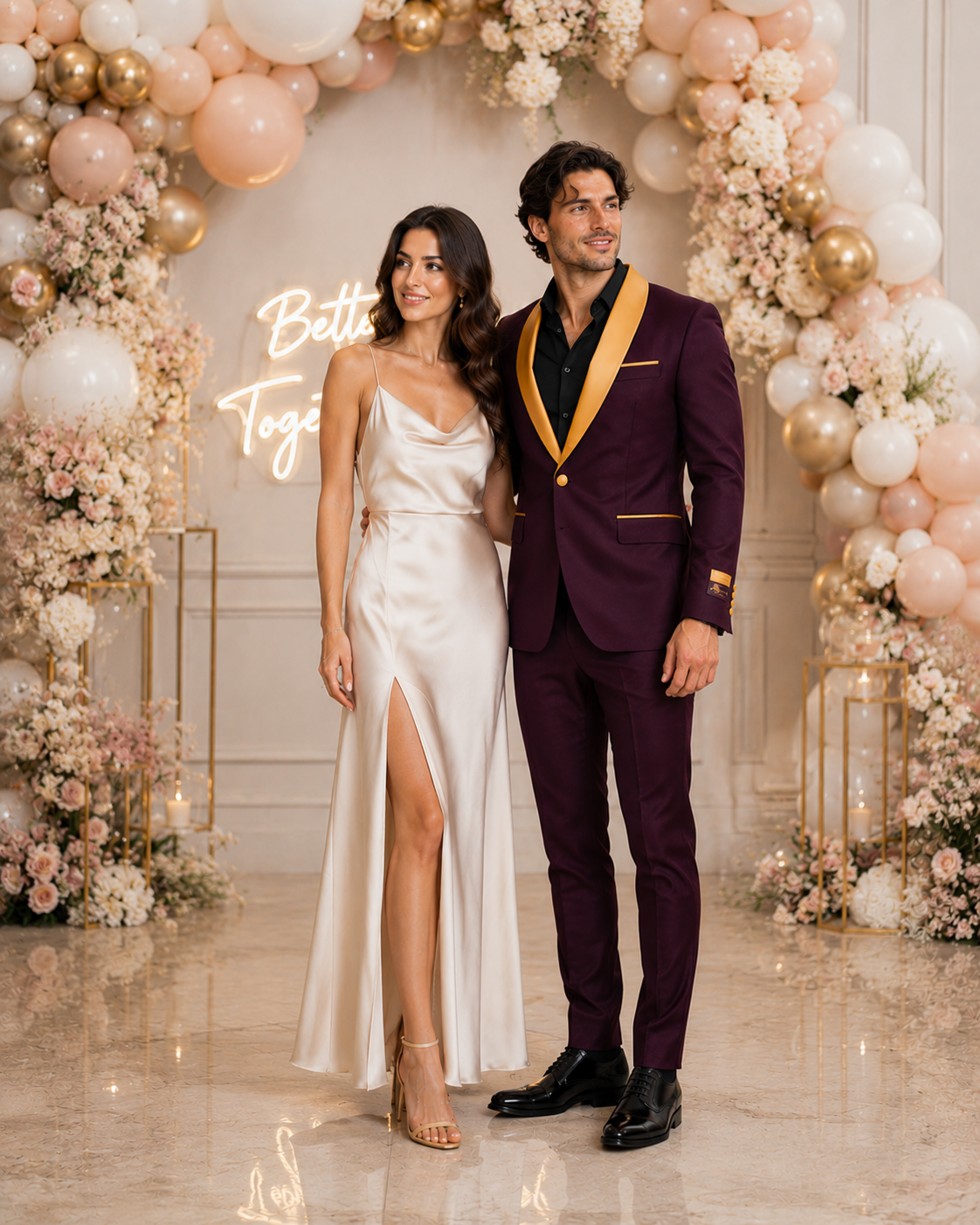 Mens Blazer Burgundy ~ Gold Tuxedo Dinner Jacket