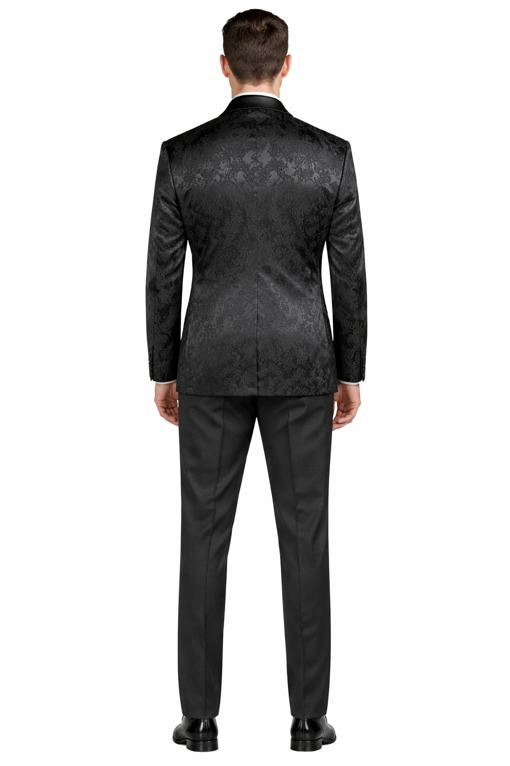 Mens Blazer - Paisley Sport Coat - Black Prom 2026 Tuxedo Dinner Jacket Blazer