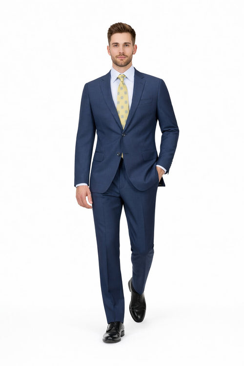 Modern Fit Tiglio Wool Double-Breasted Suit Premium Tailored Formal Suit
