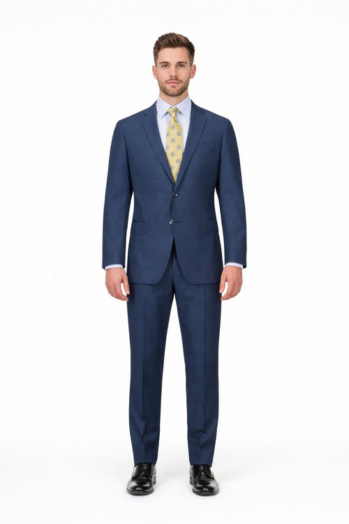 Modern Fit Tiglio Wool Double-Breasted Suit Premium Tailored Formal Suit