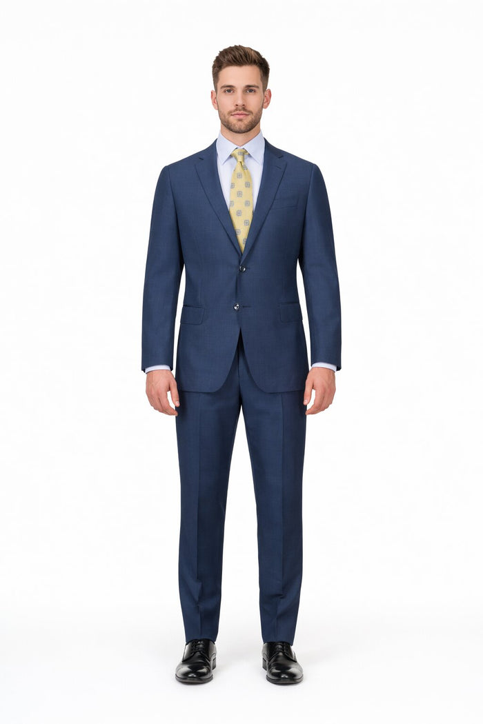 Modern Fit Tiglio Wool Double-Breasted Suit Premium Tailored Formal Suit