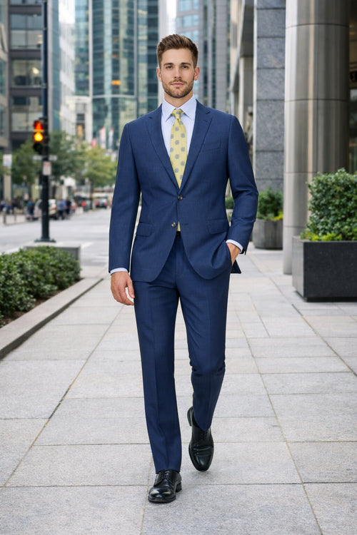 Modern Fit Tiglio Wool Double-Breasted Suit Premium Tailored Formal Suit
