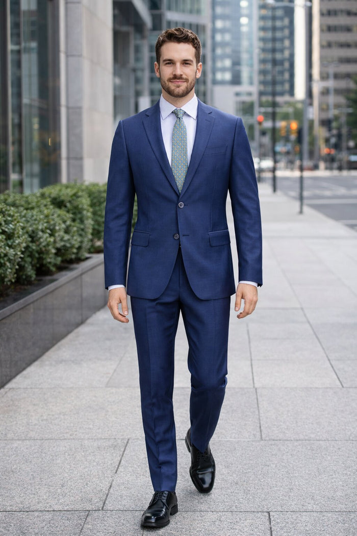 Slim Fit Tiglio Wool Suit Modern Tailored Two-Piece Formal Suit
