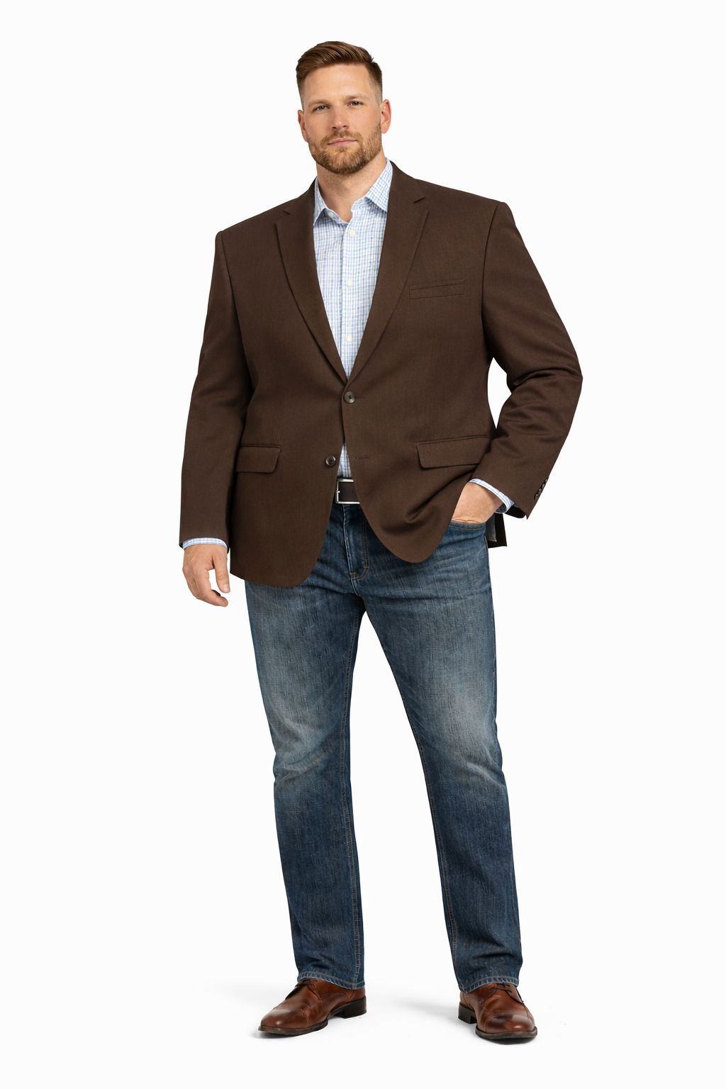 Men's Brown 2 Button Fashion Dress Casual Blazer-New Designer Collection - 38 Short Jacket+32 Waist Adjustable 28to34)(Height: 5 4 to5 7 )(Neck  15-16.5)S-M)