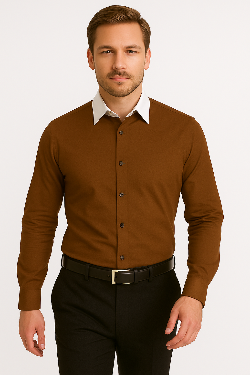Classic Stylish Fashionable -White Collar Two Toned Contrast white collars Multi-color Men's Dress Shirt