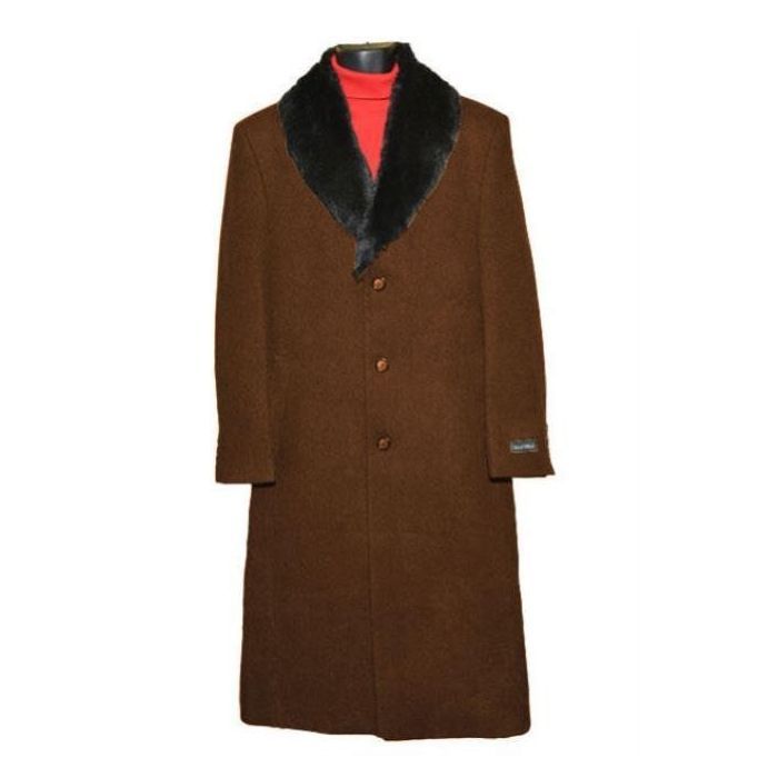 Mens Brown Overcoat - Big and Tall Brown Coat - Dark Brown Top coat