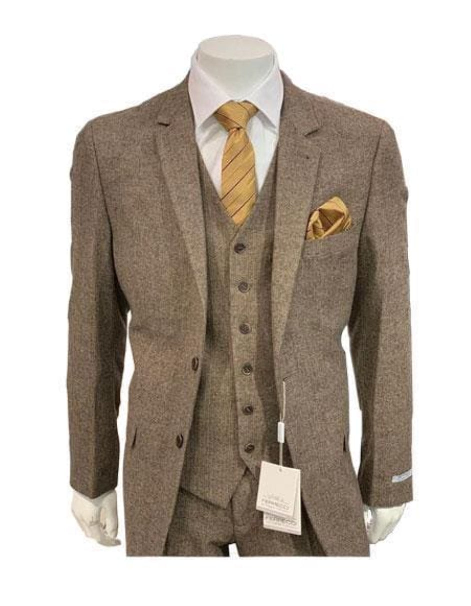 Mens Brown Wedding Suit - Men's Slim Suit - Brown