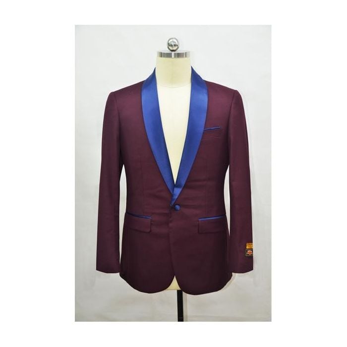 Mens Blazer Burgundy Navy  Dinner Jacket