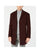 Mens Burgundy Slim Fit Topcoat - Overcoat Three Quarter