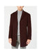 Mens Burgundy Slim Fit Topcoat - Overcoat Three Quarter