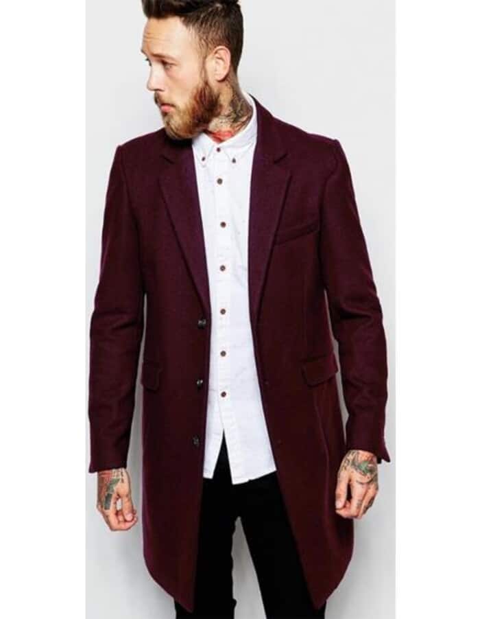 Men's Burgundy ~ Wine ~ Maroon Overcoats