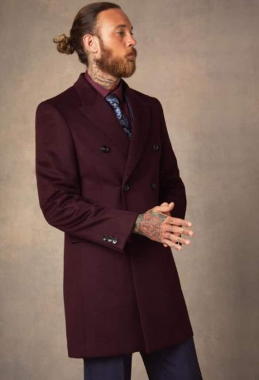 Men's Burgundy ~ Wine ~ Maroon Overcoats