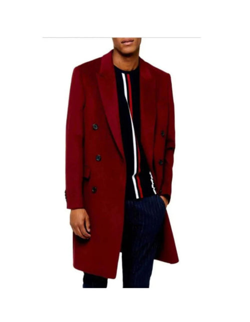 Men's Burgundy ~ Wine ~ Maroon  Double Breasted Overcoats