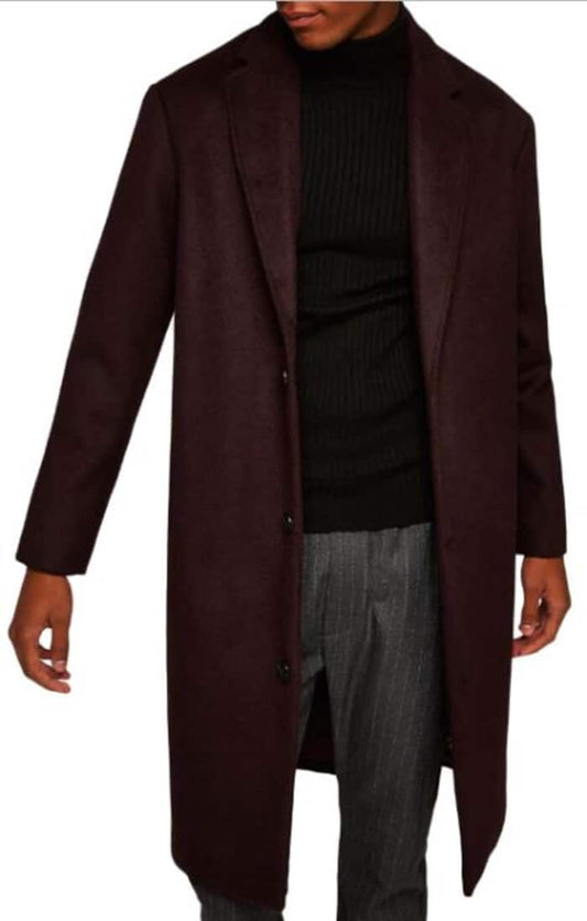 Men's Burgundy ~ Wine ~ Maroon  Double Breasted  Single Breasted Overcoats