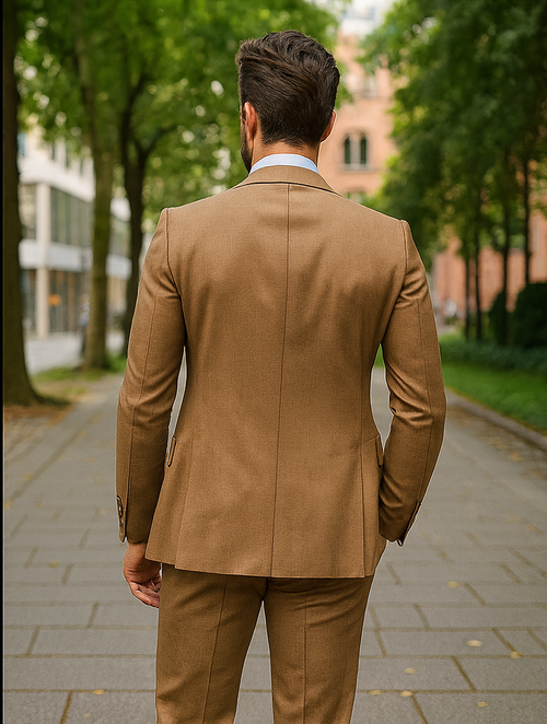 Elegant Brown Groom Suit for Men Stylish Three-Piece Outfit