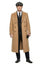 Mens Camel Brown Double Breasted Wool Overcoat + Suit – Peaky Blinders Inspired Vintage Long Trench Coat with Lapel Collar