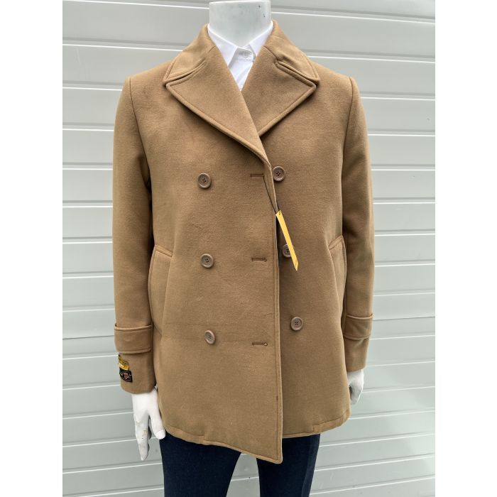 Mens Camel Peacoat - Mens Wool Camel Peacoat No Fur