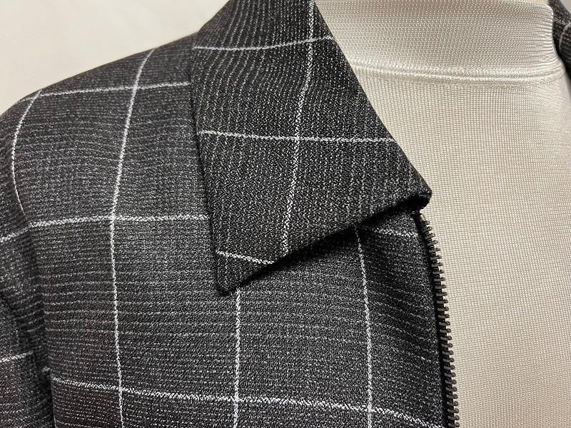 Mens Casual Leisure Suit Charcoal Windowpane 6775