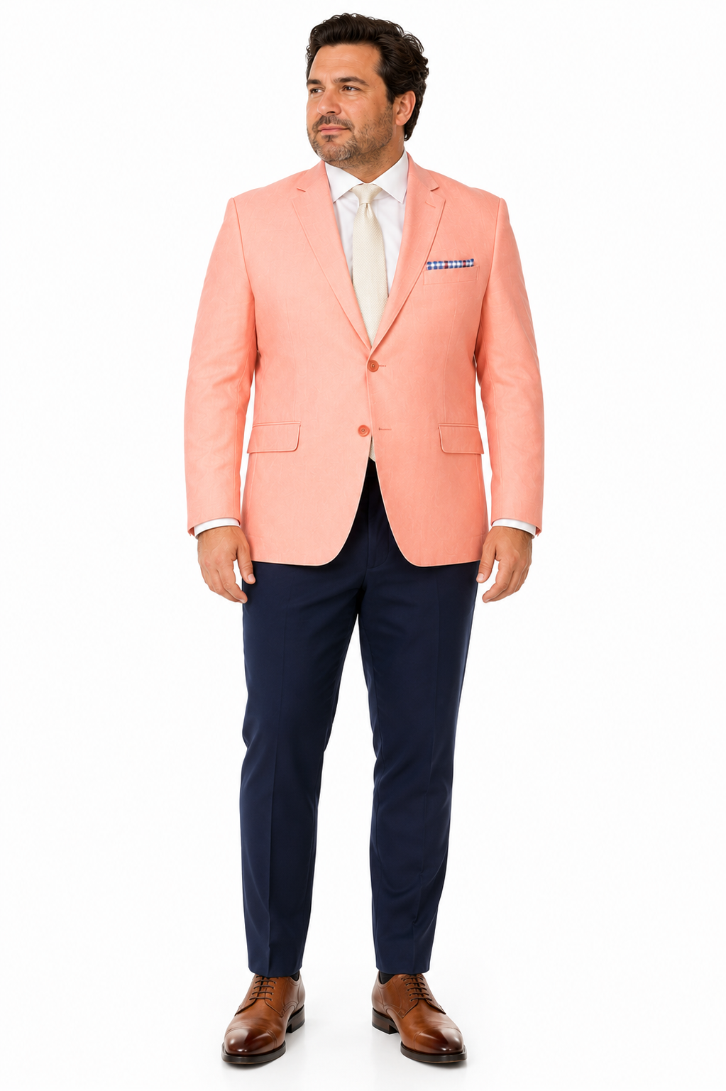 Mens Chambray Sportcoat - Chambray Blazer - Summer Cotton Blazer Peach Orange