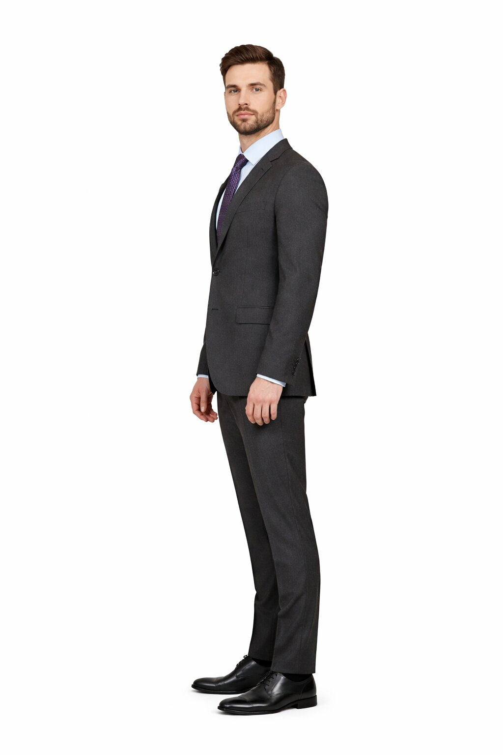 Modern Fit Tiglio Wool Double-Breasted Suit Premium Tailored Formal Suit