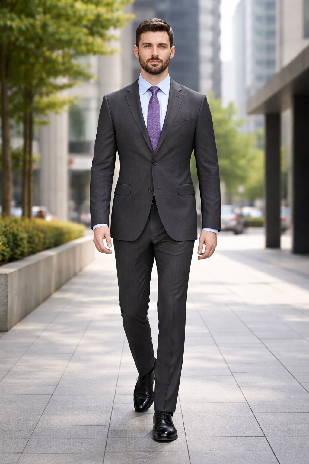 Modern Fit Tiglio Wool Double-Breasted Suit Premium Tailored Formal Suit