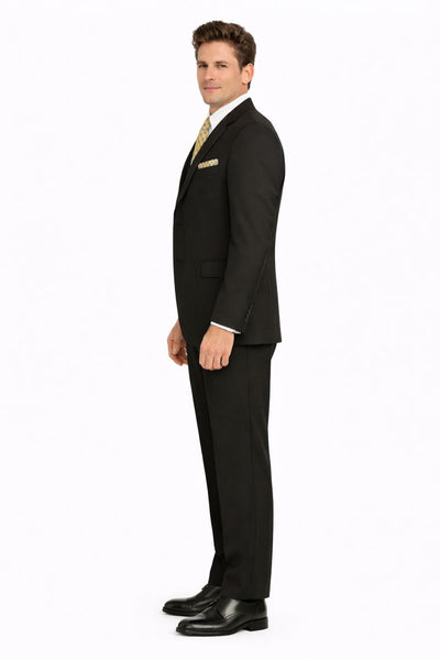 mens-classic-fit-3-button-vested-single-pleated-pant-suit-in-black-New Designer Collection