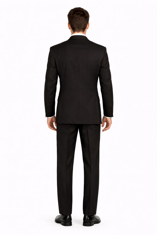 mens-classic-fit-3-button-vested-single-pleated-pant-suit-in-black-New Designer Collection