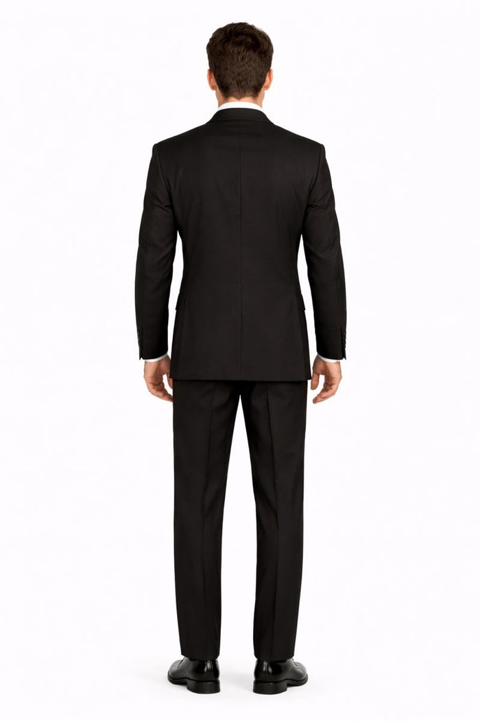 mens-classic-fit-3-button-vested-single-pleated-pant-suit-in-black-New Designer Collection