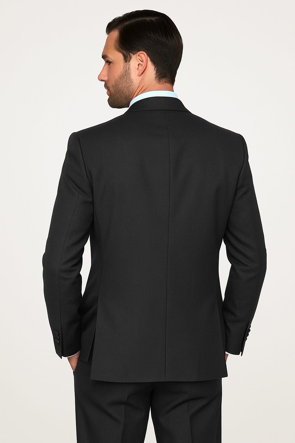 Mens Classic Fit Pleated Pant 2 Button Wool Suit in Indigo Blue - New Arrival - 38 Short Jacket+32 Waist Adjustable 28to34)(Height: 5 4 to5 7 )(Neck  15-16.5)S-M)