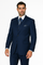 Mens Classic Fit Pleated Pant 2 Button Wool Suit in Indigo Blue - New Arrival