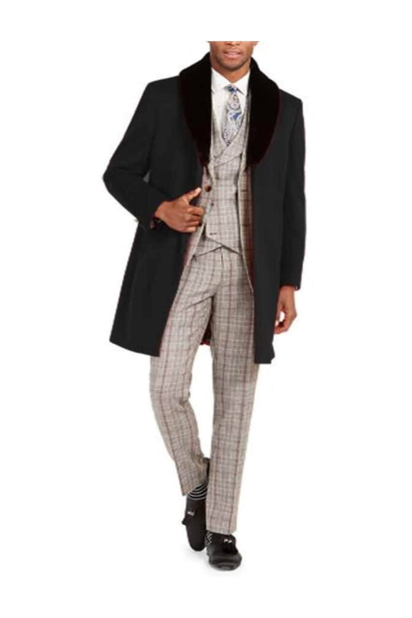 Men's Classic fit Trim Overcoat Three Quarter Length Coat - Coat Size 38