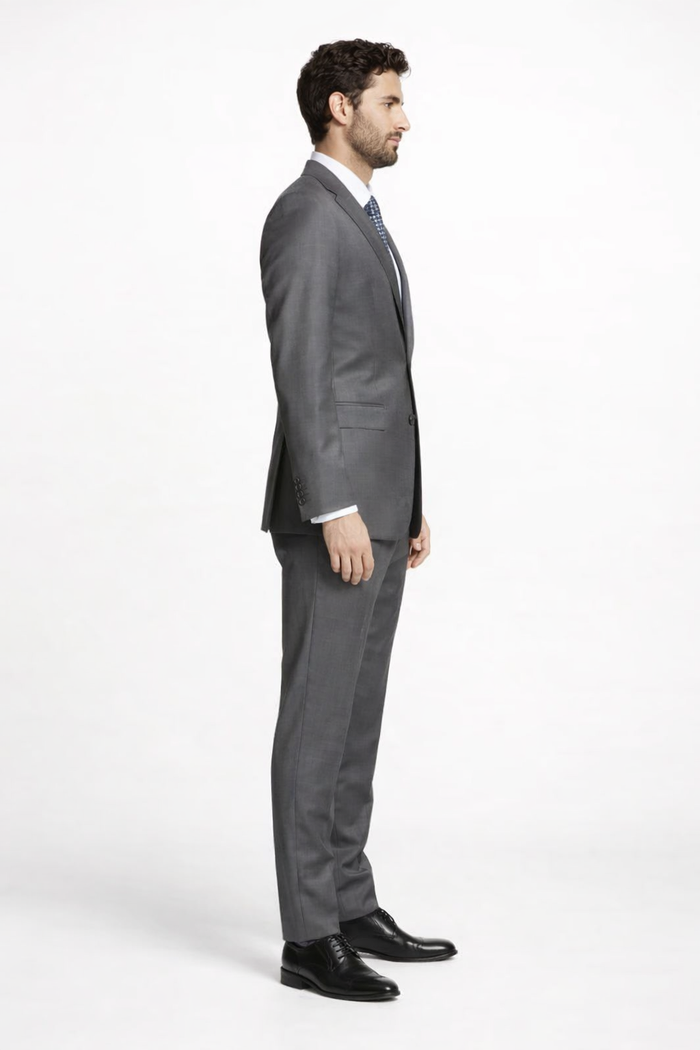 Mens Tiglio Gray Suit – Classic 2 Piece Grey Suit for Wedding, Business and Formal Wear