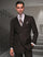 Mens Classic Wool Double Breasted  homecoming Suit  Brown