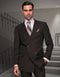 Mens Classic Wool Double Breasted  homecoming Suit  Brown