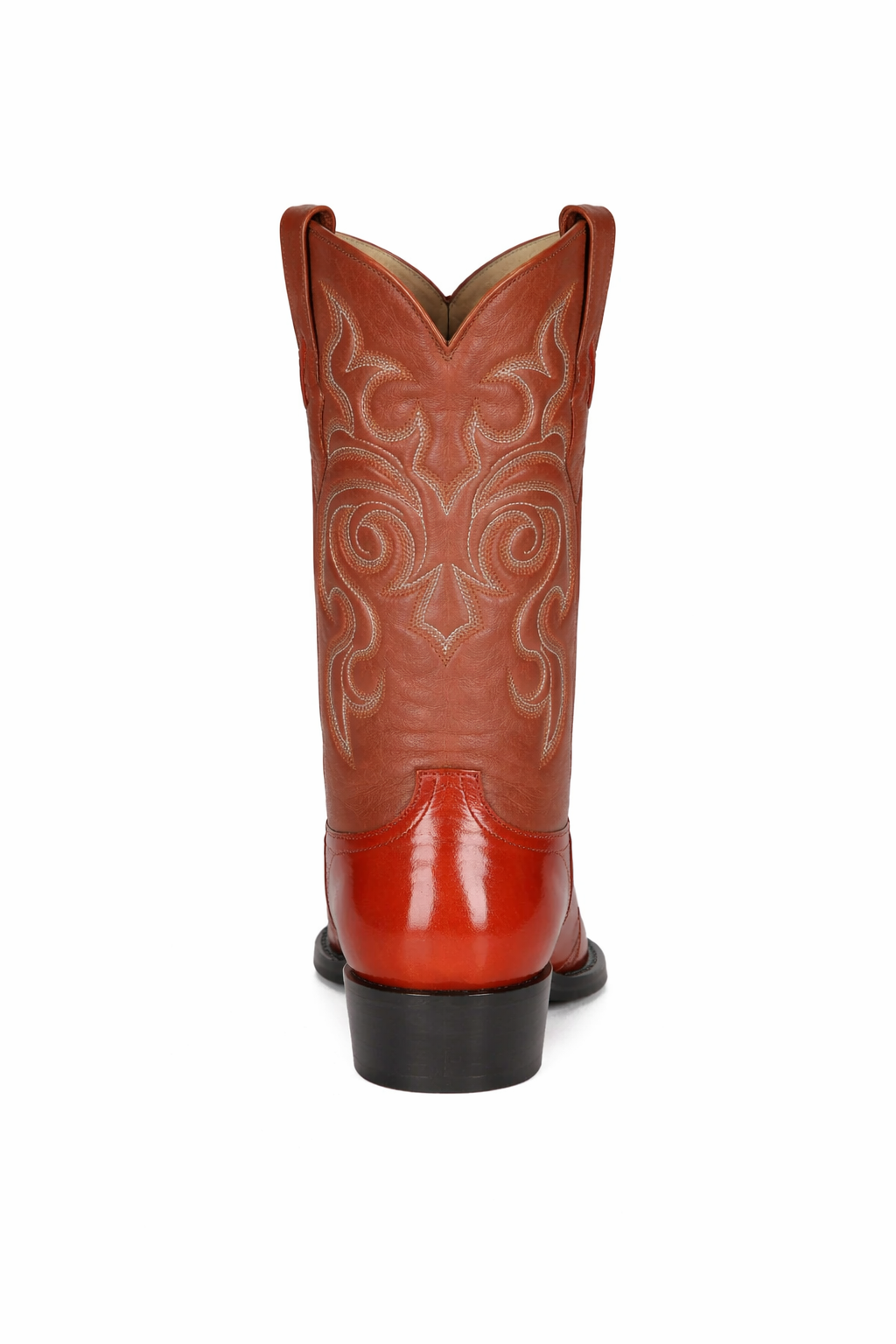 Men's Cognac Eel Skin Cowboy Boots: Genuine Leather Western Dress Boots by Los Altos-New Designer Collection - 6
