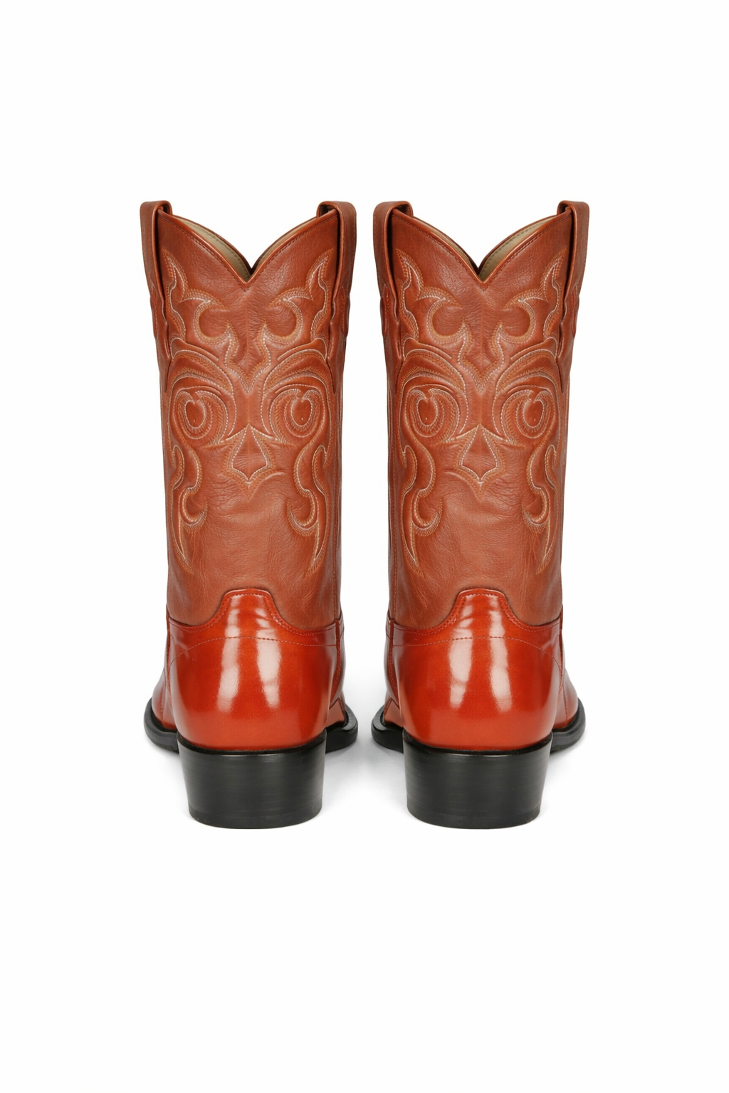 Men's Cognac Eel Skin Cowboy Boots: Genuine Leather Western Dress Boots by Los Altos-New Designer Collection - 6